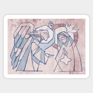 Angel Gabriel and Virgin Mary at the Annunciation Sticker